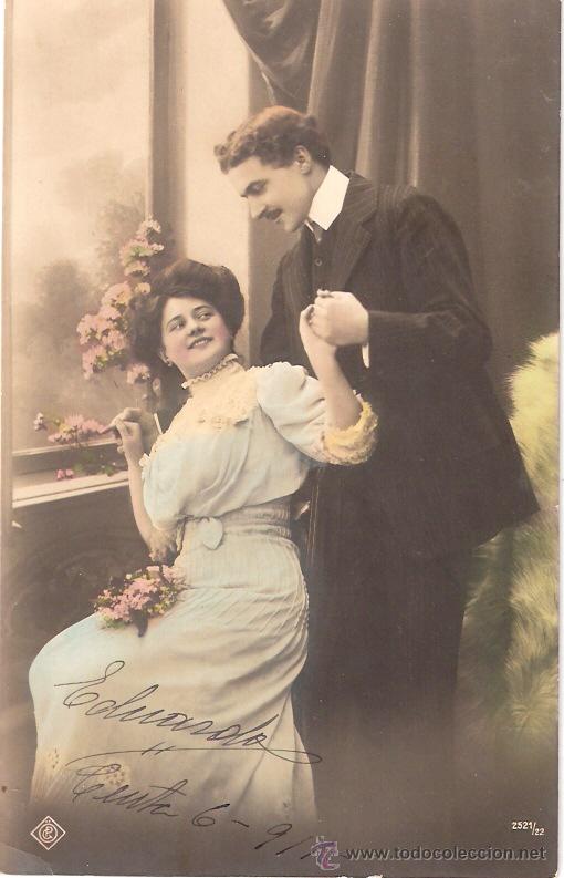 Cartoline: TARJETA POSTAL ANTIGUA DE PAREJAS. N&ordm; 2521/22.