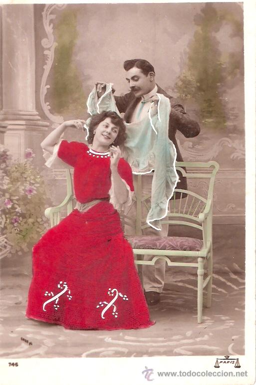 Cartoline: TARJETA POSTAL ANTIGUA DE PAREJAS. N&ordm; 746.