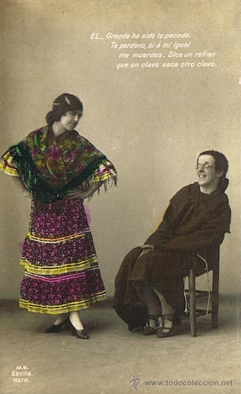 Postais: TARJETA POSTAL ANTIGUA, TEM&Aacute;TICA, GALANTES Y MUJERES