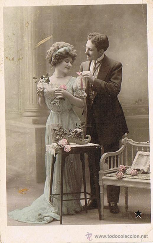 Postais: TARJETA POSTAL ANTIGUA, TEM&Aacute;TICA, GALANTES Y MUJERES, 13 DICIEMBRE 1.910