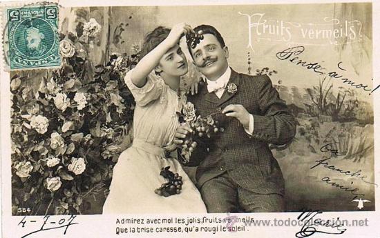 Postales: TARJETA POSTAL ANTIGUA, TEM&Aacute;TICA, GALANTES Y MUJERES, 4 JULIO 1.907