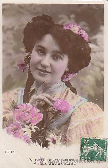 Postales: chica, circulada en &iquest;1913? - Foto 1