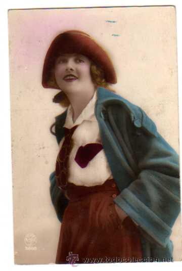 Postais: Antigua postal Mujer coloreada. Circulada.