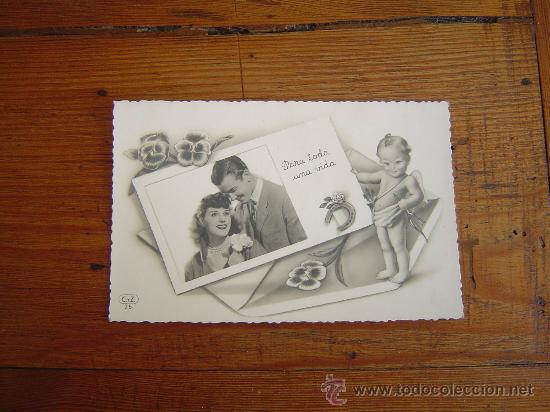 Postales: Bonita postal rom&aacute;ntica . - Foto 1