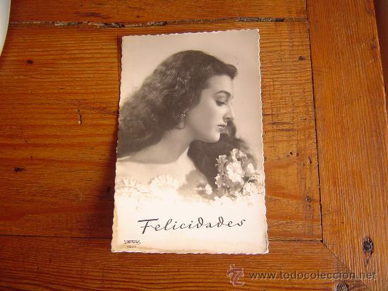 Postkarten: Bonita postal de felicitaci&oacute;n, de una joven.
