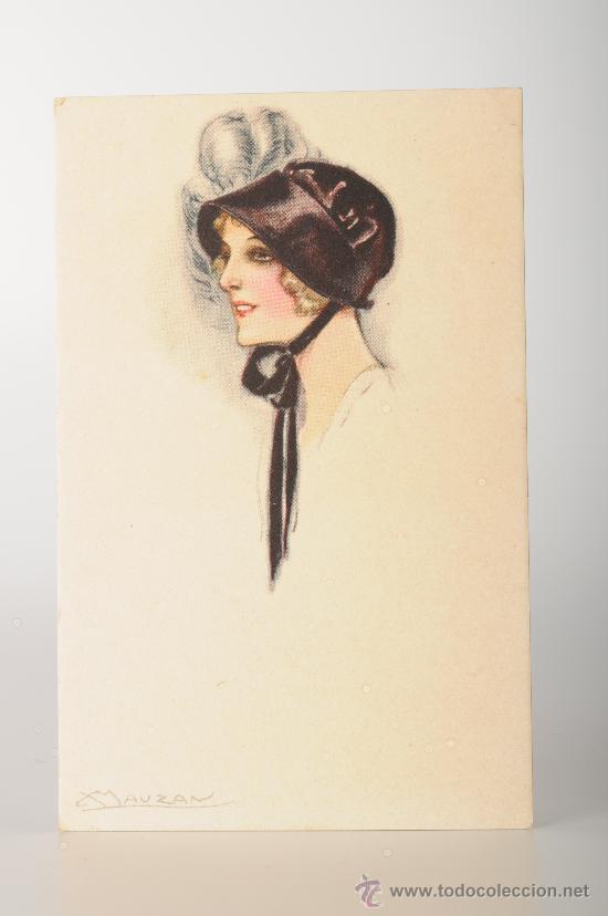 Postais: Postal ilustrada por Mauzan, mujer, a&ntilde;o 1918