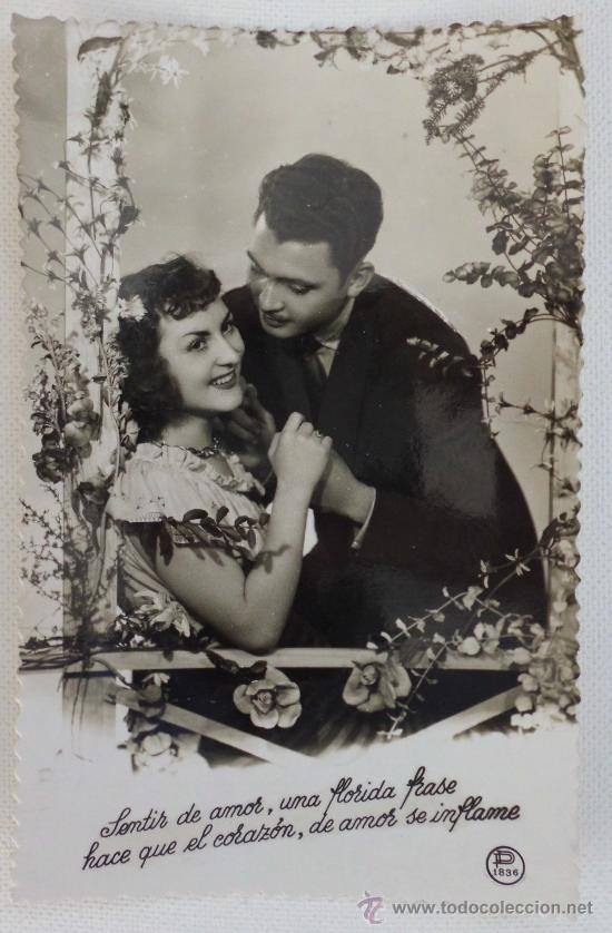Cartoline: POSTAL PAREJA ROMANTICA A&Ntilde;O 1951