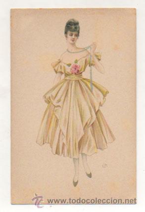 Postkarten: POSTAL ILUSTRADA. MUJER. (LIM)