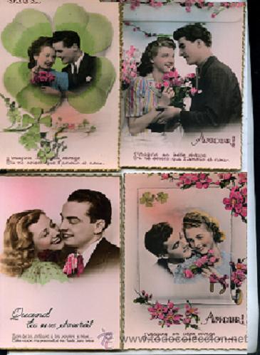 Postales: 4 POSTAL PAREJA ENAMORADOS ,francesas sin escribir ni circular
