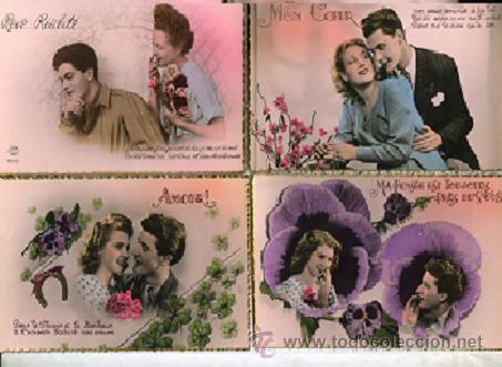 Postales: 4 POSTAL PAREJA ENAMORADOS ,francesas sin escribir ni circular