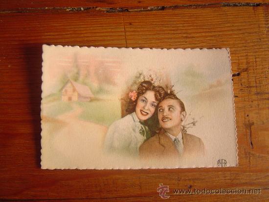 Postais: Bonita postal rom&aacute;ntica .Fher. A&ntilde;os 40