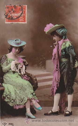 Cartoline: Pareja, circulada en 1908