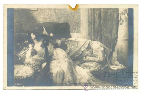 Postcards: Postal rom&aacute;ntica francesa .. Circulada 1903