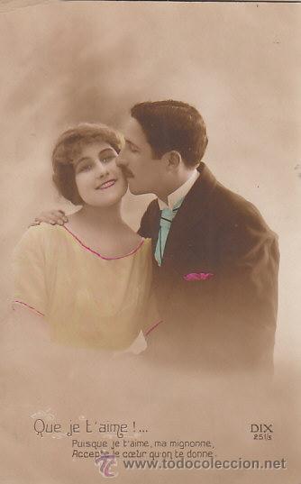 Cartoline: por que te amo mi amor, acepta el coraz&oacute;n que te doy. escrita en 1919