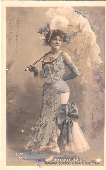 Cartoline: TARJETA POSTAL. GALANTES Y MUJERES. SERIE 10. THERESE CERNAY. WALERY, PARIS.