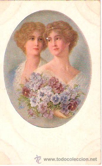 Postkarten: TARJETA POSTAL. GALANTES Y MUJERES. N&ordm; 1189. ED. M. MUNK WIEN.