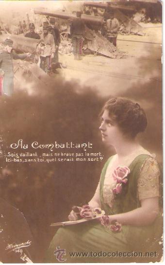 Cartoline: TARJETA POSTAL. GALANTES Y MUJERES. N&ordm; 140. AU COMBATTANT. REIRANCHE.