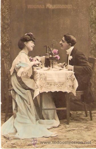 Cartoline: TARJETA POSTAL. GALANTES Y MUJERES. N&ordm; 7558/1. N. R. M.