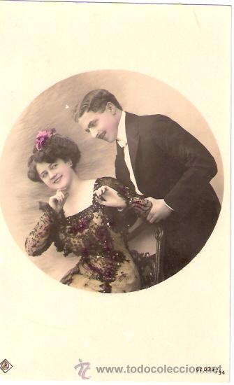 Cartoline: TARJETA POSTAL. GALANTES Y MUJERES. N&ordm; 02033/34. P. G.