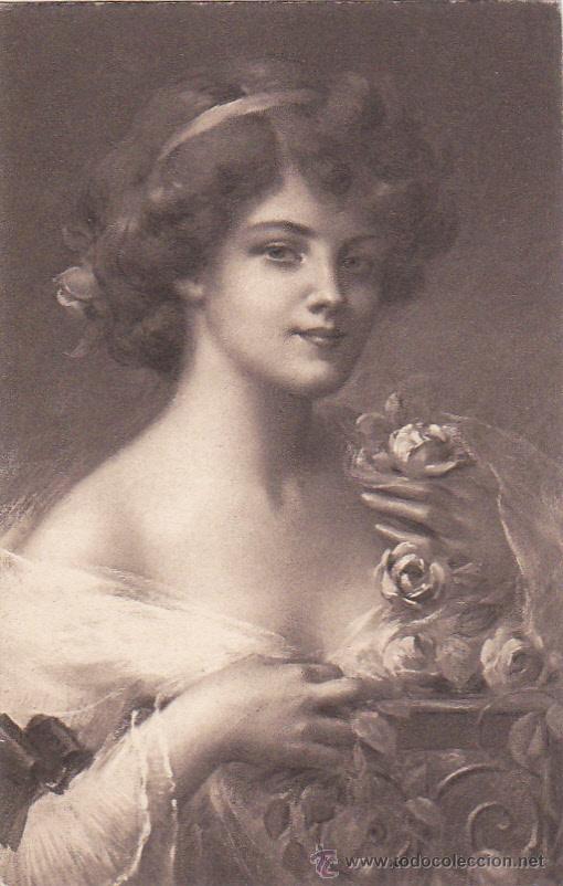 Cartoline: Postal antigua , mujer , moda, 8