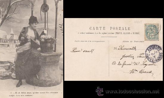 Cartoline: Postal semi-erotica circulada en 1904