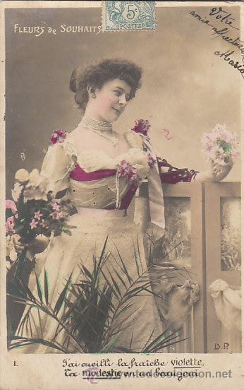 Cartoline: Yo elegi la fresca violeta... circulada en 1905