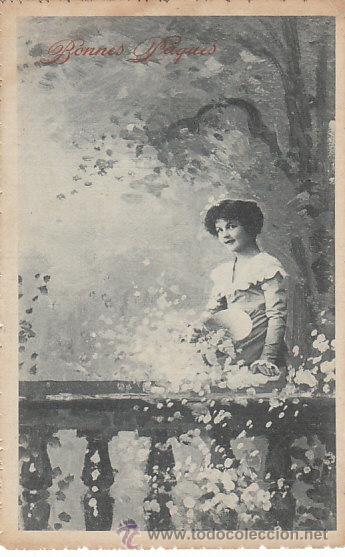 Cartoline: joven en lun jardin