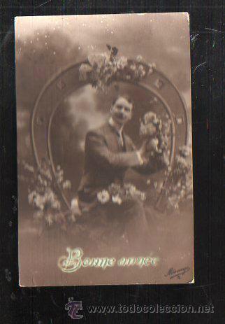 Postkarten: TARJETA POSTAL DE GALANTES Y MUJERES. FRANCESA. BONNE ANNEE.