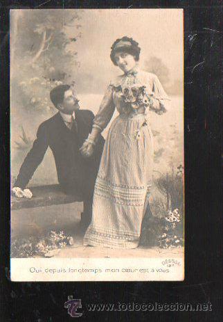 Postais: TARJETA POSTAL DE MUJER Y GALANTE. PAREJA. FRANCIA.