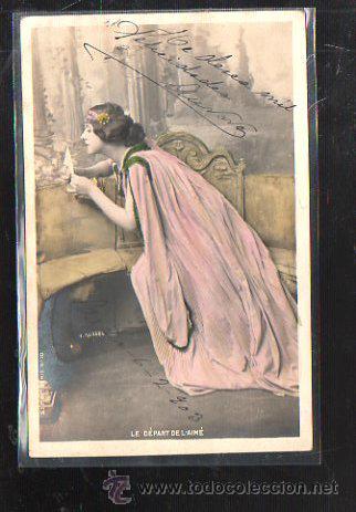 Postais: TARJETA POSTAL DE MUJERES. MUJER. LE DEPART DE L&acute;AIME.