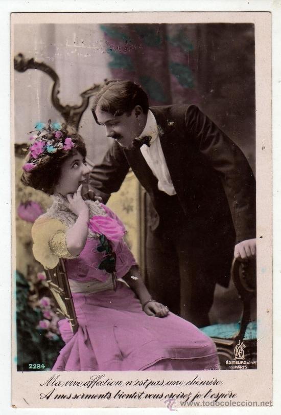 POSTAL PARIS 1910 ROMANTICA
