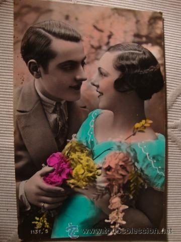 Cartoline: TARJETA POSTAL ORIGINAL P.P.S.XX ROMANTICA, COLOREADA, CA.1910/20