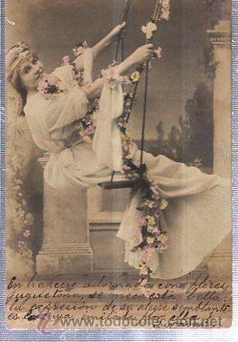Postais: TARJETA POSTAL DIOSA MUJER EN COLUMPIO, 89/9