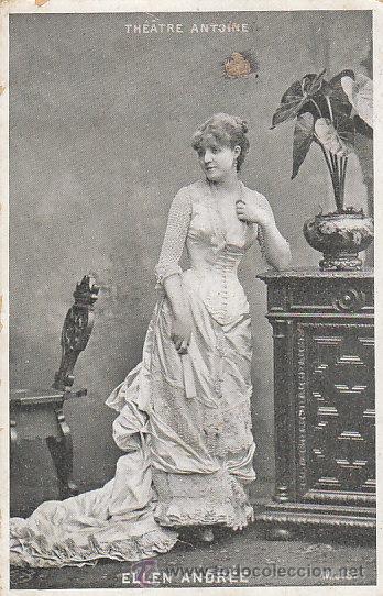 Cartoline: Ellen Andr&eacute;s, actriz de teatro en una actuaci&oacute;n en el Theatre Antoine, circulada en 1907 (ver dorso)