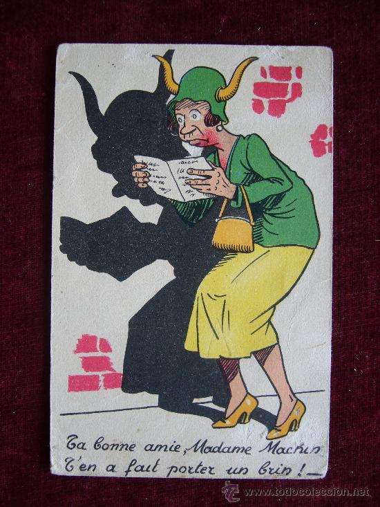 Postais: Postal Rom&aacute;ntica Mujer. Collection Comique 32.