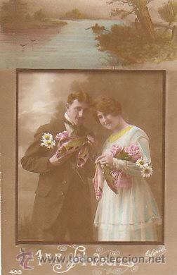 Postales: Postal romantica, escrita en 1918 - Foto 1