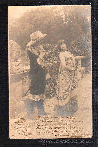 Postais: TARJETA POSTAL DE MUJERES - MOTIVO ROMANTICO. J.M PARIS