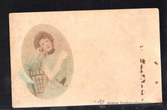 Postais: TARJETA POSTAL DE MUJERES - DIBUJO EN PALETA DE PINTOR.