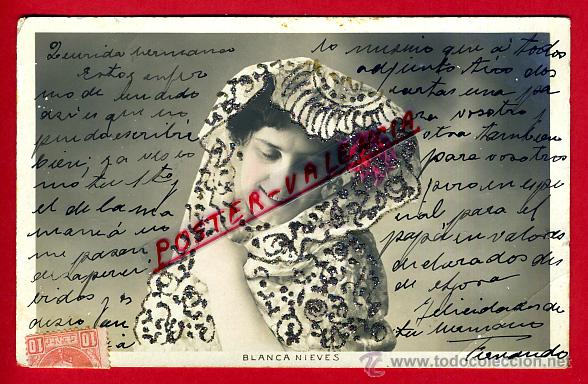Postales: POSTAL, ARTISTA, CUPLETISTA, ORIGINAL, ANTIGUA, BLANCA NIEVES, TIENE PURPURINA,  P80684