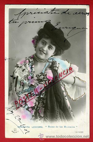 Postcards: POSTAL, ARTISTA, CUPLETISTA, ORIGINAL, ANTIGUA, CONCHITA LEDESMA,  P90069