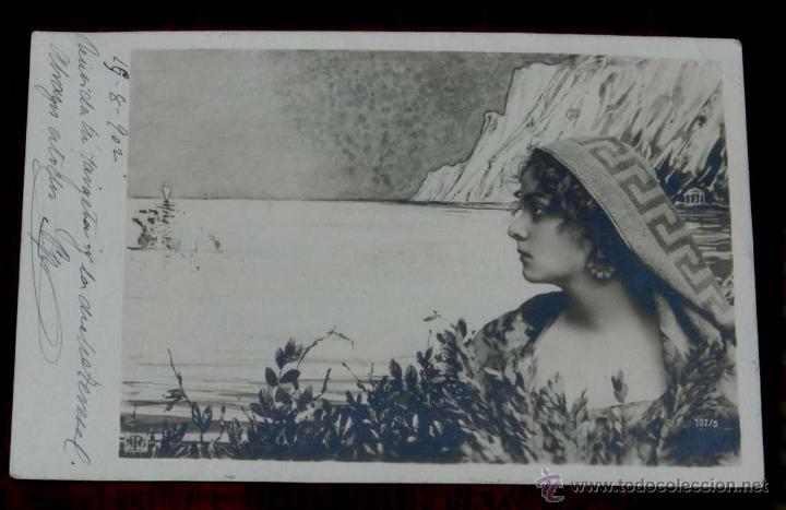 Postales: ANTIGUA FOTO POSTAL SURREALISTA DE MUJER, NPG 107/5, MODERNISTA, ART NOUVEAU, CIRCULADA EN 1902, SIN