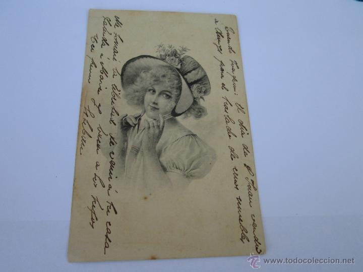 Cartoline: RETRATO DE MUJER - ESCRITA 19?? - CON SELLO - CIRCULADA