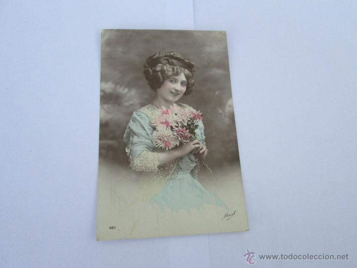 Cartoline: MUJER CON FLORES - ESCRITA 1912 - CON SELLO - CIRCULADA