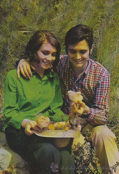 Postales: una pareja con pollitos - Foto 1