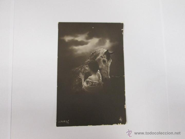 Cartoline: MUJER CON CABALLO - 1914 - SIN SELLO - CIRCULADA