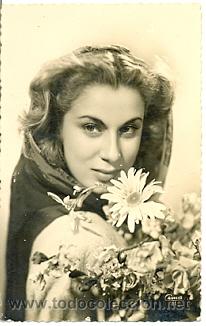 Postkarten: 7-romantica5. Postal Mujer y flores