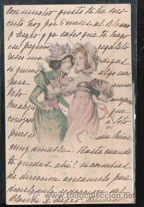 Postales: TARJETA POSTAL DE GALANTES Y MUJERES. SE&Ntilde;ORAS CON TRAJES DE EPOCA. M.M.VIENNE