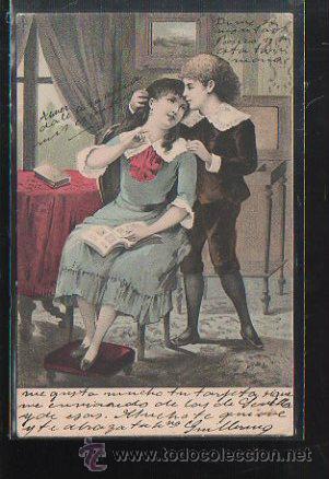 Postais: TARJETA POSTAL DE GALANTES Y MUJERES. ROMANTICA.
