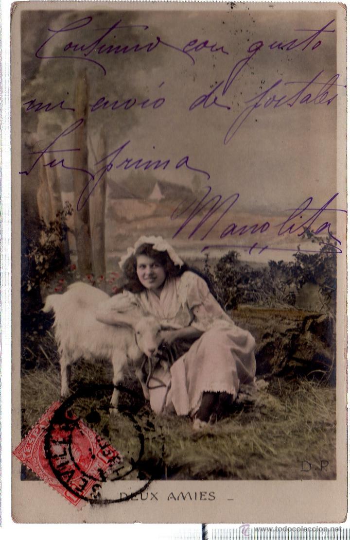 TARJETA POSTAL DE MUJERES. 