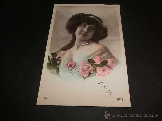 Postales: POSTAL 1910 MUJER CON ROSAS - Foto 1